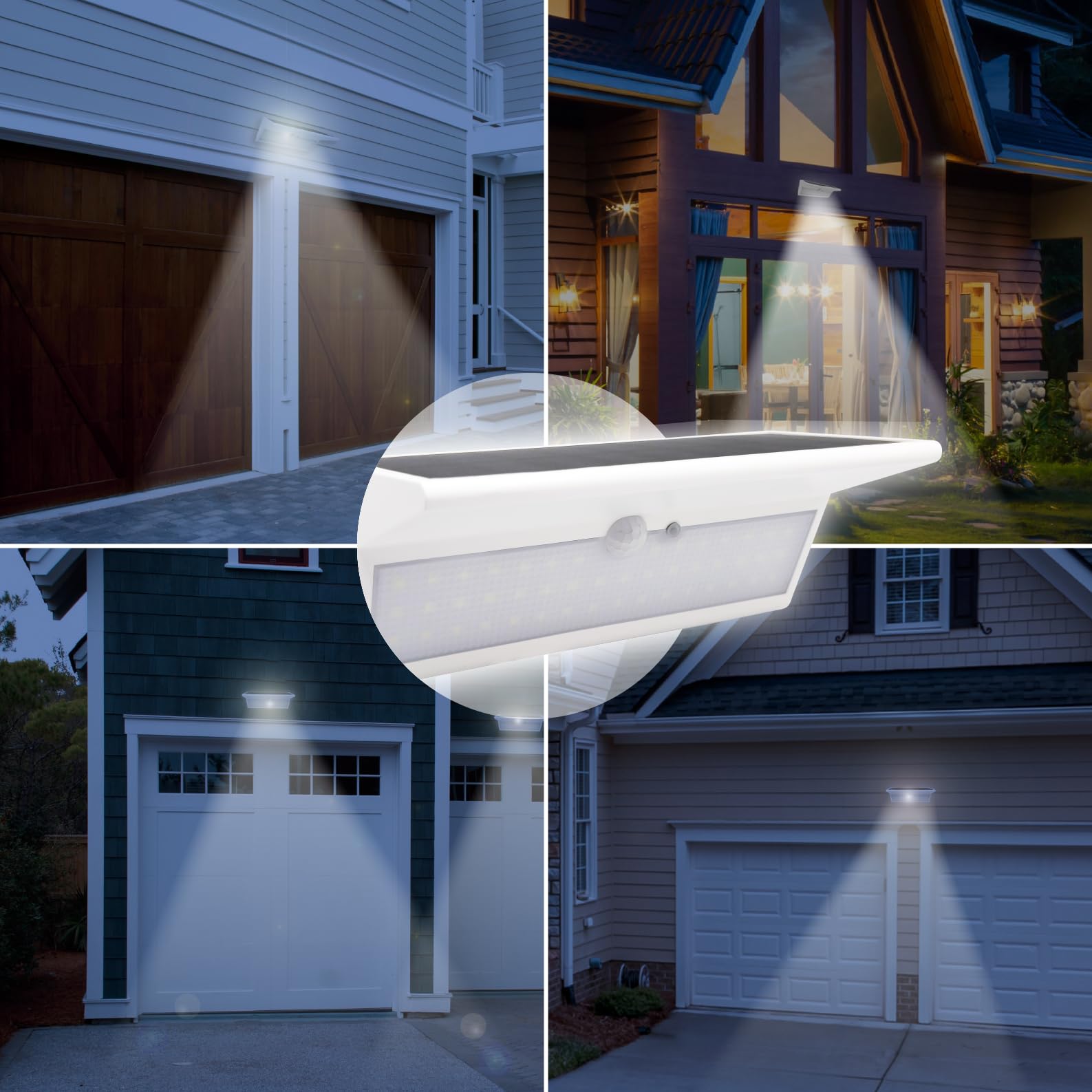 LED ATOMANT 4x Aplique LED Solar 46 LEDs IP65 800lm 4 Modos con Sensor | Luz de seguridad, 4 modos de iluminacion
