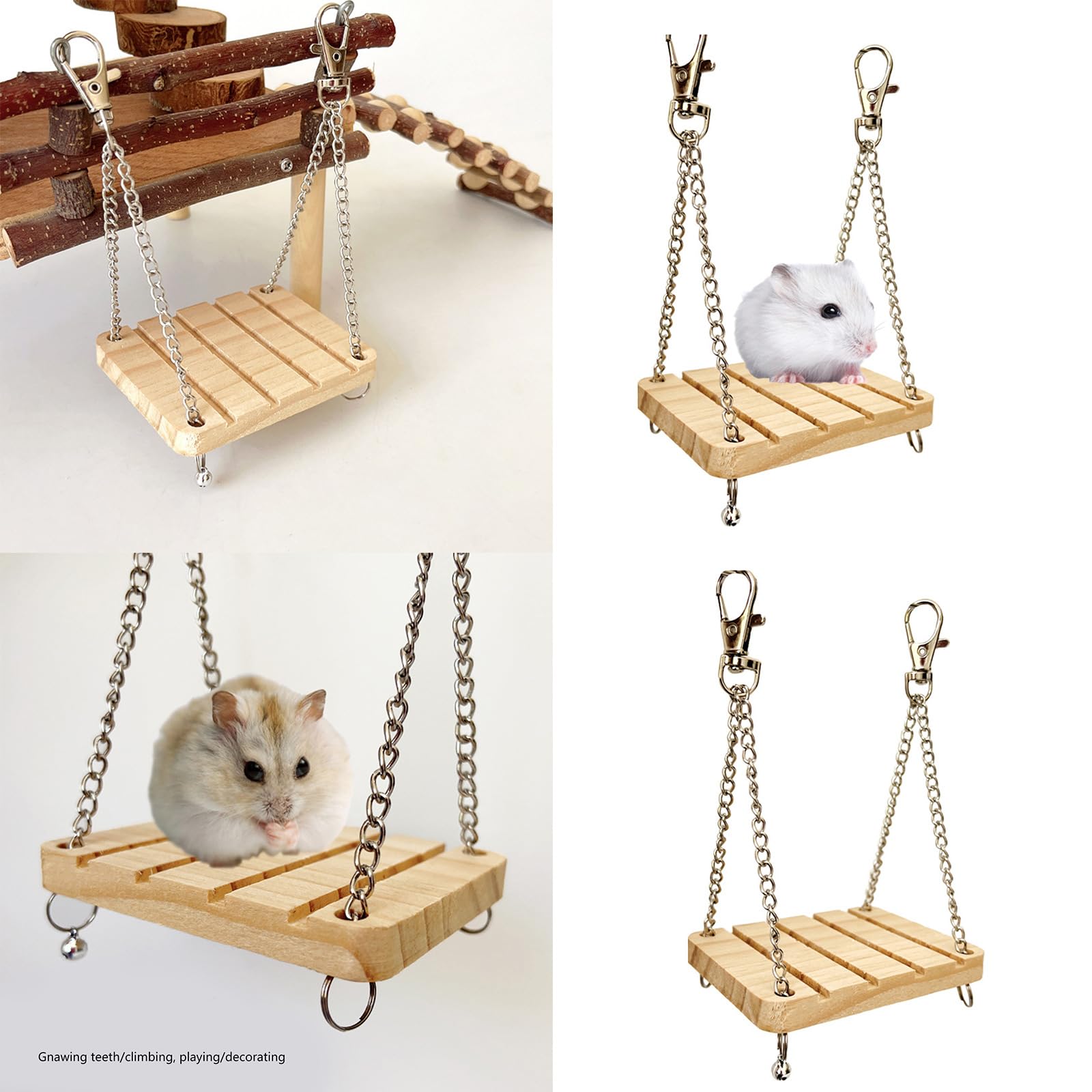 Durably Wood Hanging Swing Swing Catering to Small Animal and Small Animals Essential Cage Toy for Entertainment