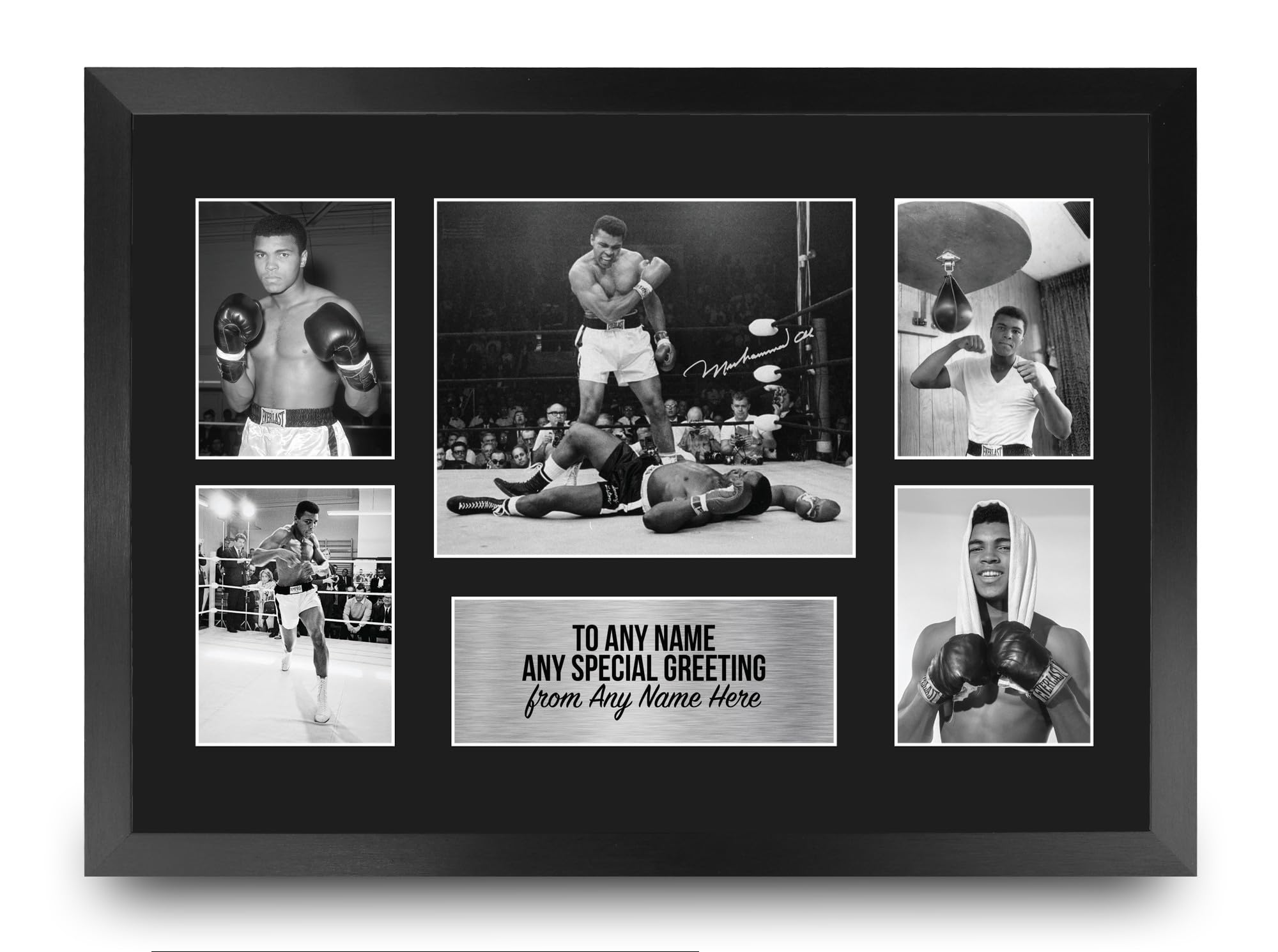 HWC Trading Muhammad Ali Personalised Gift - Signed Autograph Picture, Framed A3 Film Photo Display with Custom Name Message for Birthday Christmas Wedding — image 1