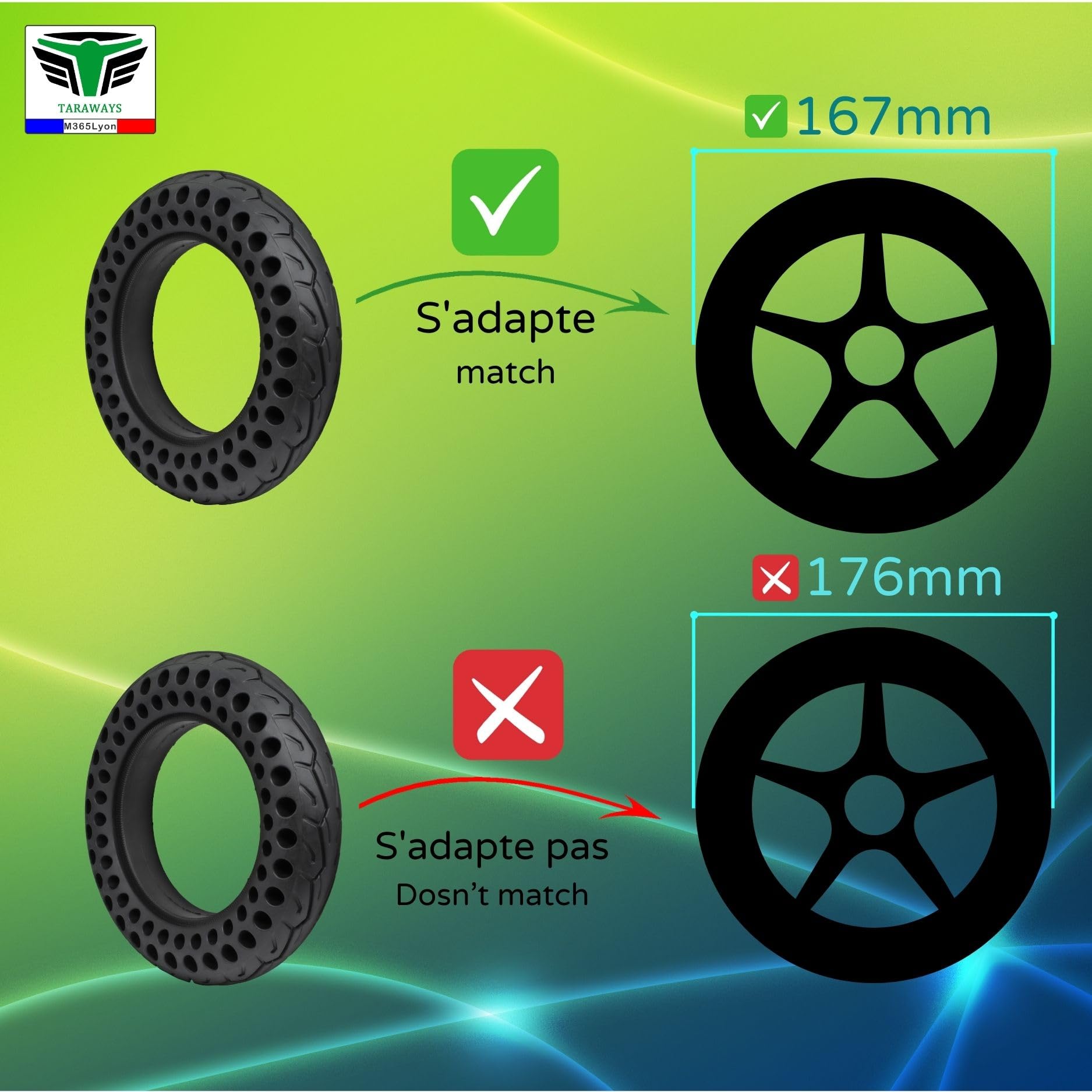 Pneu Plein Pour Trottinette PURE 10x2.125 (STL1-(2pcs))