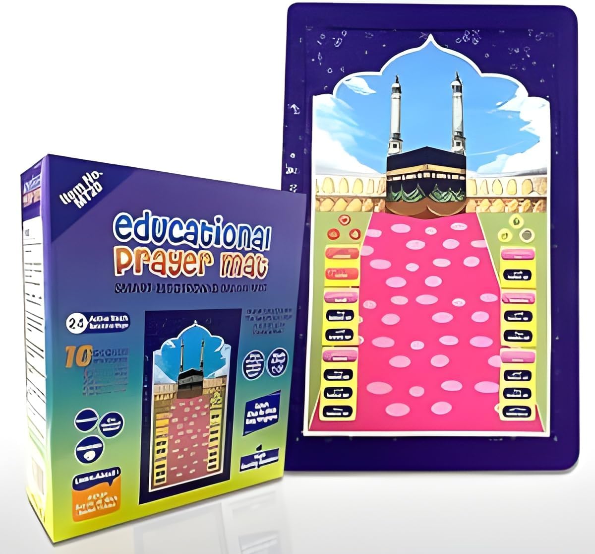 Smart Interactive Electronic Kids Prayer Mat โ Fun Islamic Learning with Educational Features, Touch-Sensitive Design, Guided Prayers, and Engaging Audio for an Immersive Worship Experience