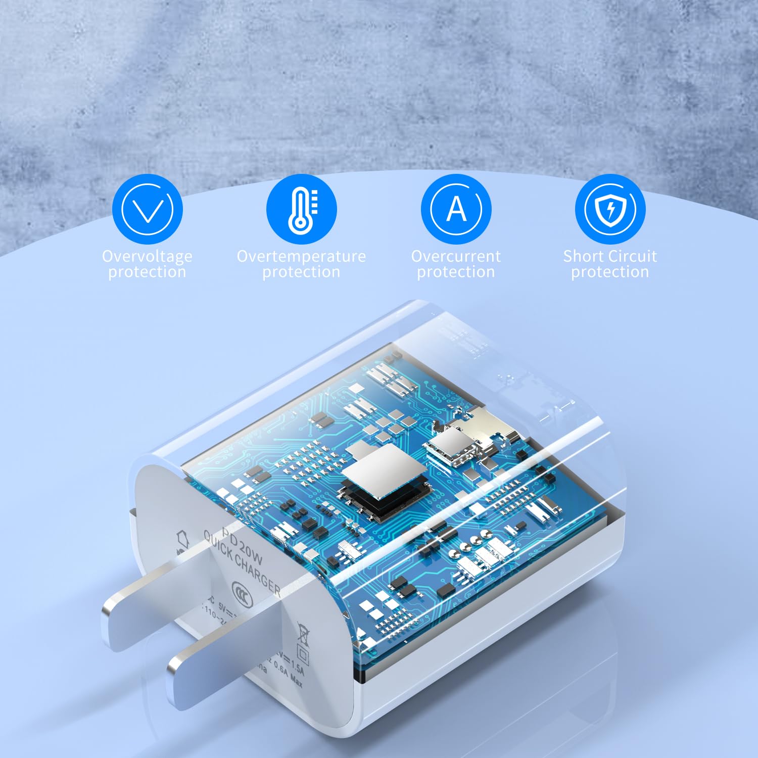iPhone Fast Charging 2 Pack, 20W PD USB C Wall Charger With 6FT Cable for iPhone 14/14 Pro Max/13/13 Pro/12/12 Pro/11/11 Pro/XS, Pad