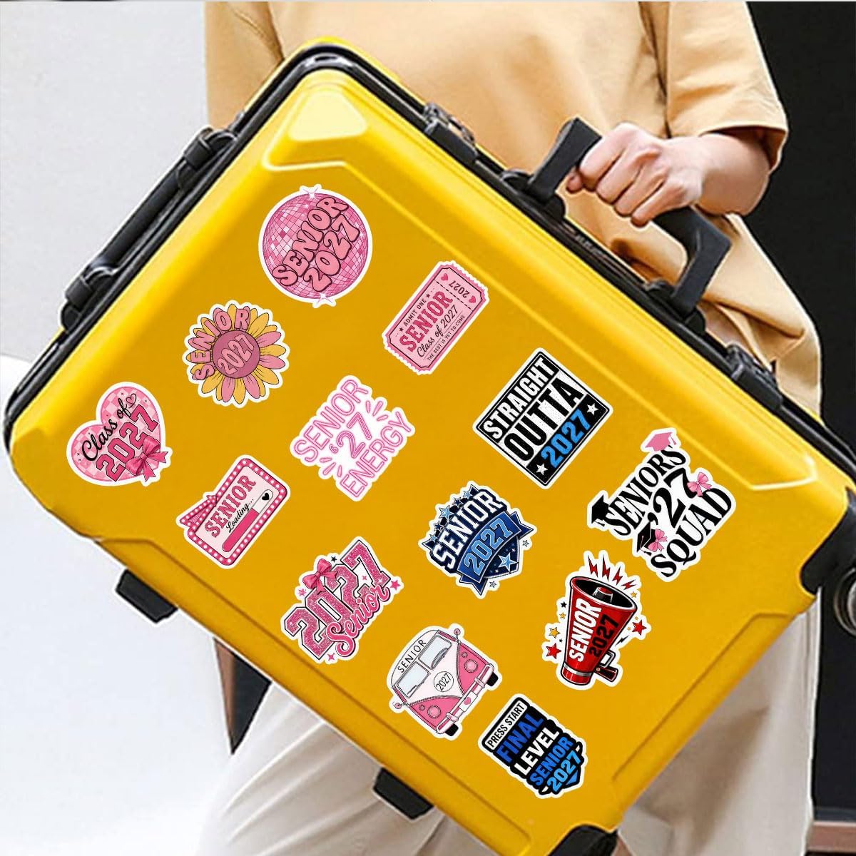 50pcs Senior 2027 Stickers, Class of 2027 Stickers Graduation Vinyl Waterproof Decals for Water Bottles Laptop Tumbler Phone Case Journal, Class of 2027 Grad Gifts School Supplies Party Decor image 2