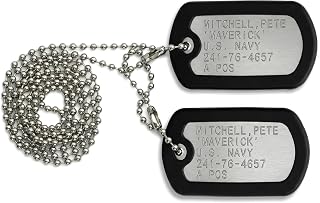 LMUWECNO Stainless Steel Military Dog Tags Set with Ball Chains & Black Silencers - Durable ID Tags for Small & Large Dogs