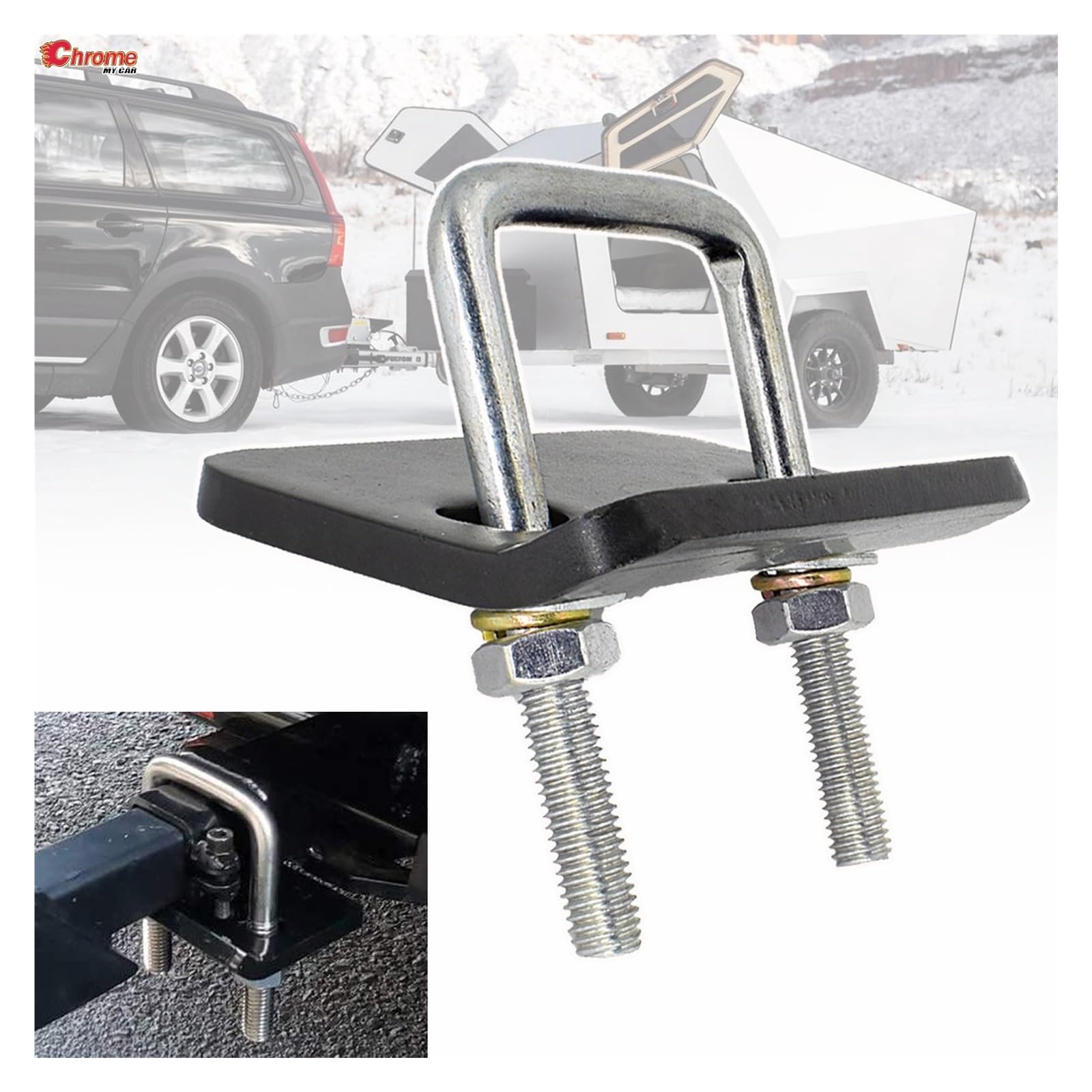 Anhängerkupplung, Hochleistungs-U-Bolzen, Anti-Rasseln-Stabilisator, Anhänrkupplungsspanner, Verrielbare Anhänrkupplung, Anhänr, Wohnmobil, Fahrraddämpfer, Leiser Reisen, Universell