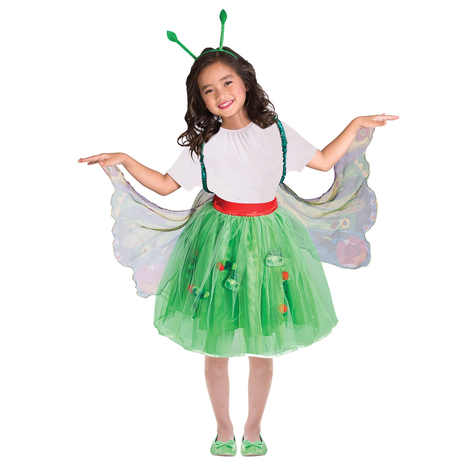 Amscan 9902977 - Kids Officially Licensed the Very Hungry Caterpillar Tutu & Wings World Book Day Fancy Dress Costume Age: 3-8 Yrs