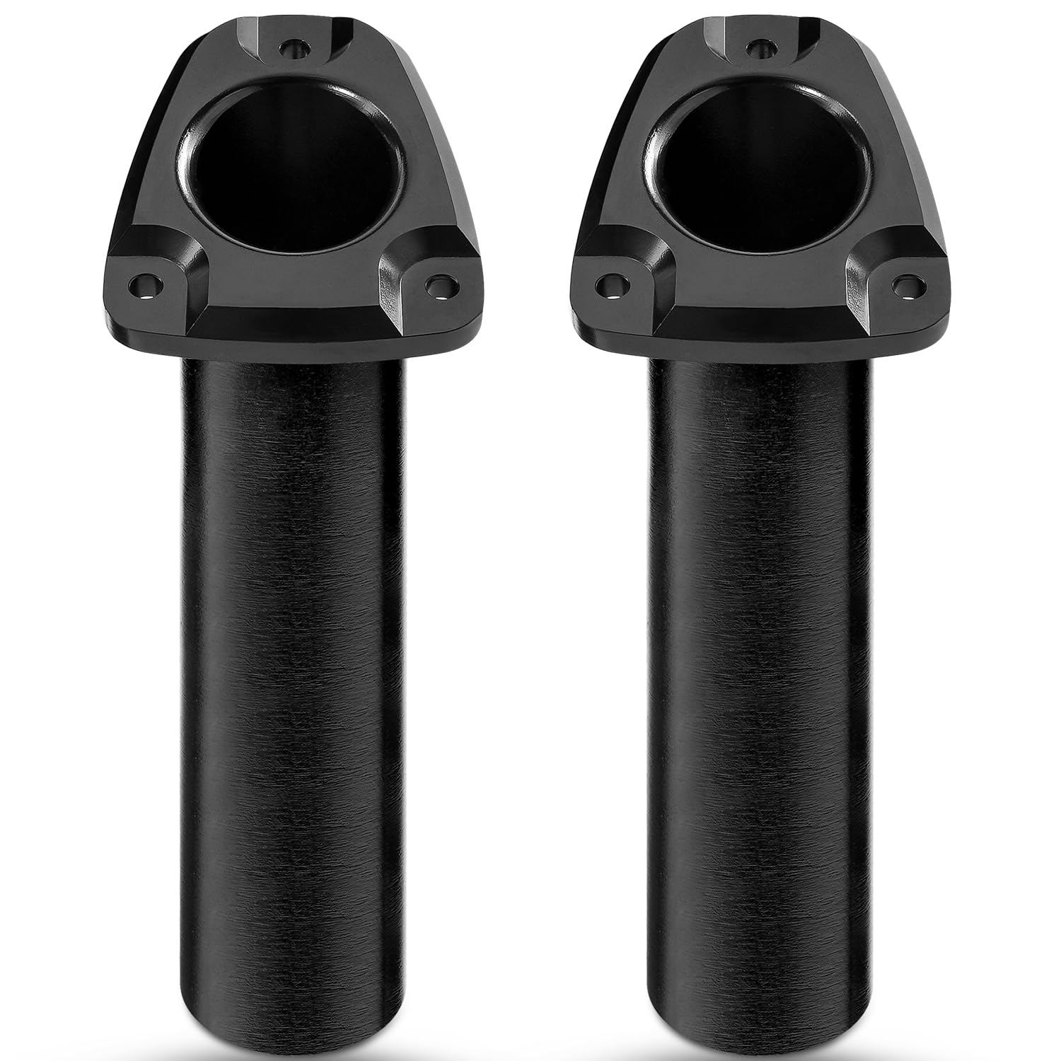 Young Marine Juego de 2 soportes de aluminio resistentes para caña de pescar de 30 grados, color negro