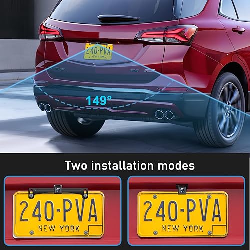 Miniatura 4 de GLK Cámara de respaldo HD de visión trasera de matrícula, cámara de respaldo para camioneta de 12 V, SUV, con visión nocturna, gran angular IP69K,