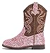 Kkdom Cowgirl Cowboy Boots for Girls Boys Kids Fashion Glitter Square Toe Western Boots Pink US Size 3 M Big Kid