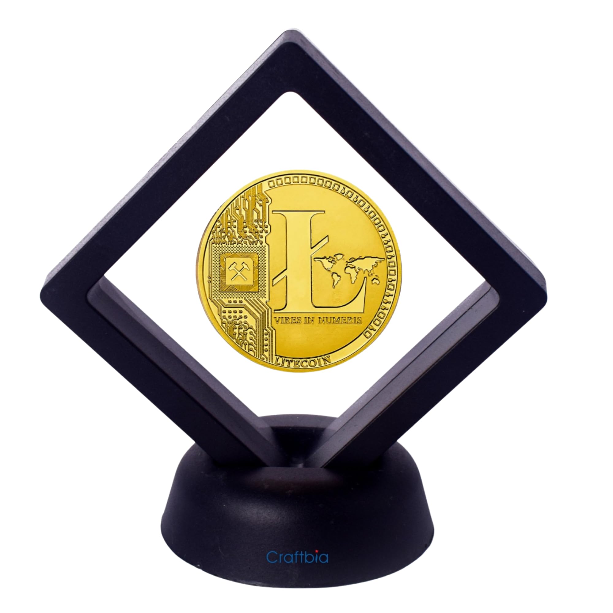 Craftbia®LITE Coin with Display Item Case, Cryptocurrency Coin, in Protective Case As Well As Stand,Perfect for Home or Office Decoration