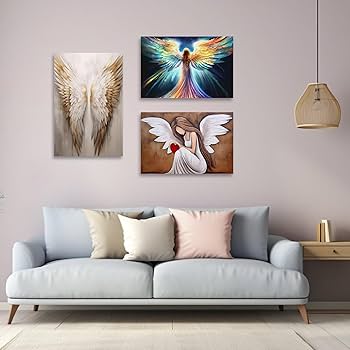 Amazon.co.jp: ZXHYWYM 天使の羽 キャンバス ウォールアート