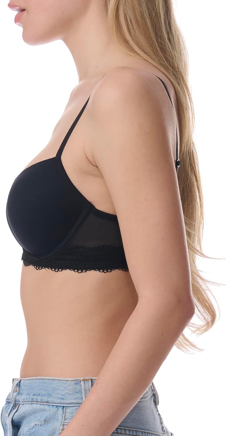 Tommy Hilfiger Womens Lightly Lined Mesh Balconette Bra with Underwire - Image 3