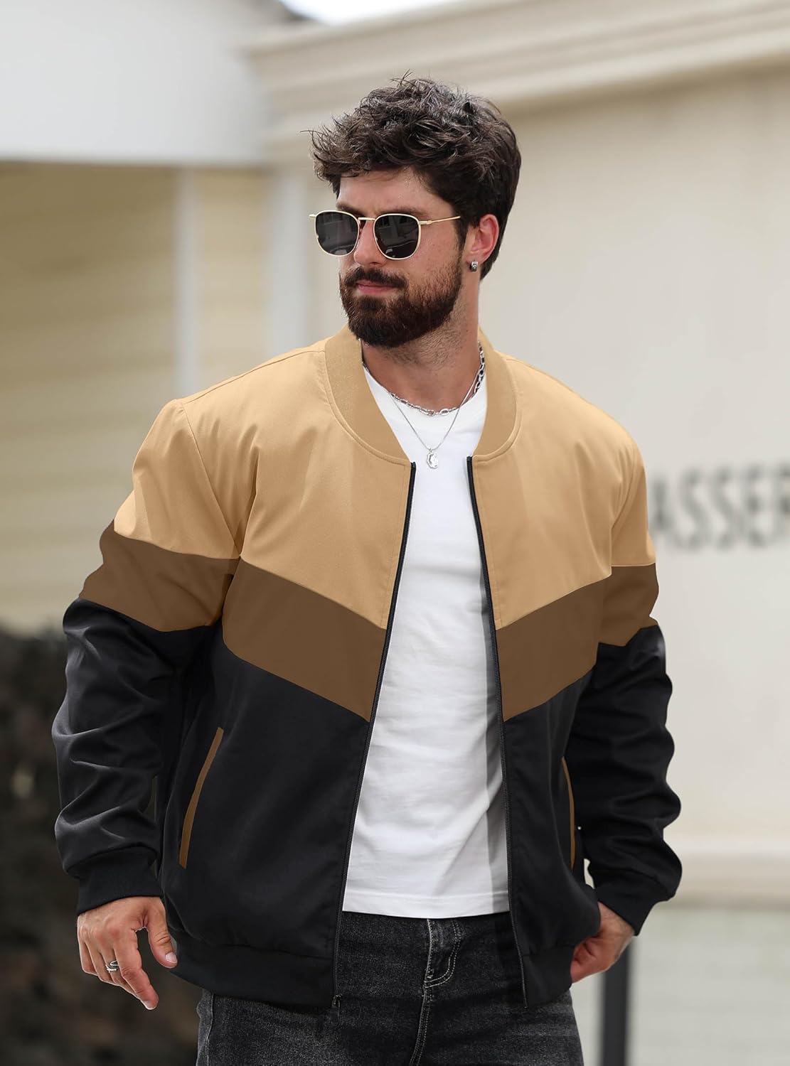 HYPESTFIT Mens Bomber Jacket Casual Windproof Fall Winter Outwear Quilted Insulated Padded Coats - Image 3