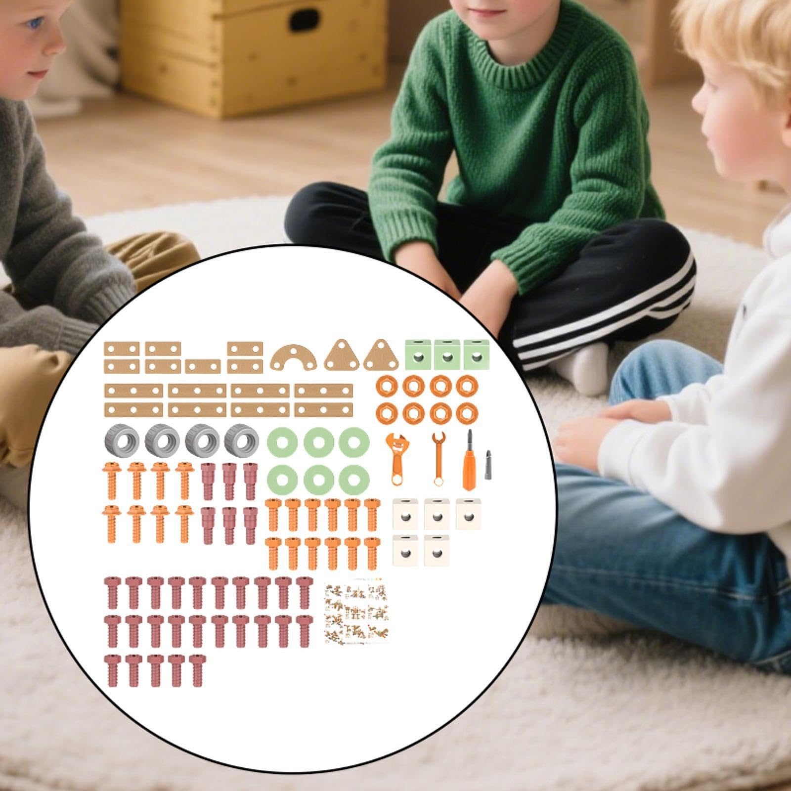 Kit de Herramientas para niños, Juego de construcción, Juguetes educativos para el Desarrollo Infantil, 100 Uds.