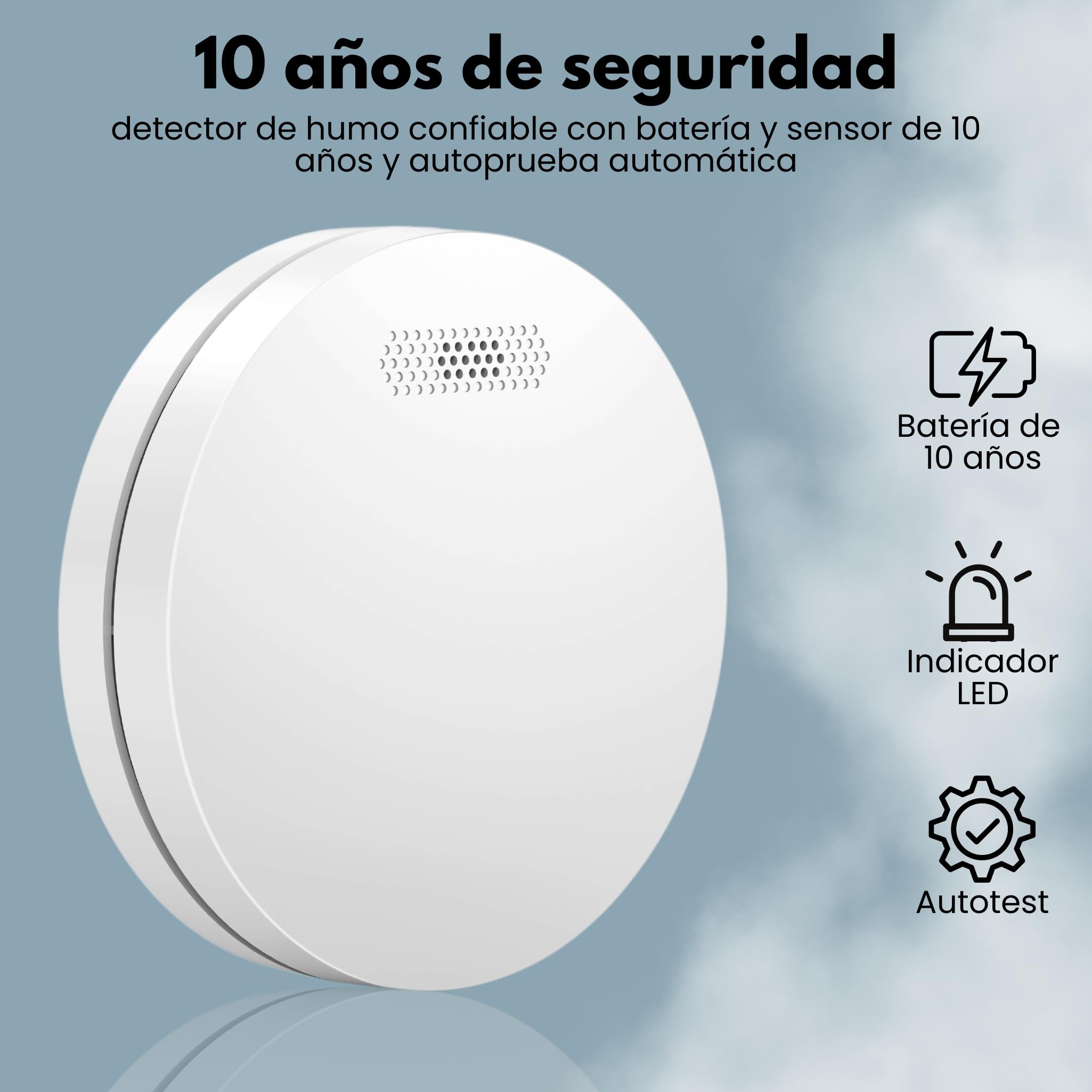 Aroha Smart Connect & Link WiFi Inteligente Detector de Humo - Batería 10 Años - App Tuya y Smart Life - Pack de 5