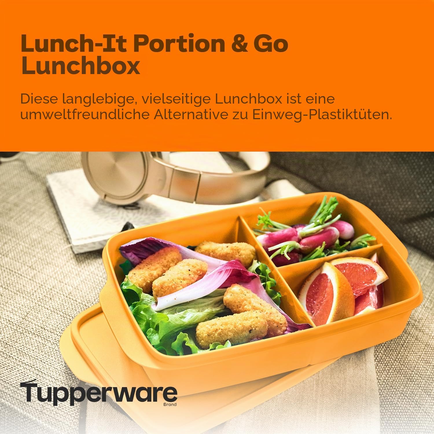 Tupperware Lunch-It Portion & Go Lunchbox für Lebensmittel, spülmaschinenfest, BPA-frei (4 Tassen/1 l)