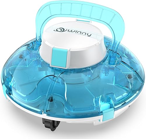 WINNY POOL CLEANER Aspiradora robótica inalámbrica para piscina, aspiradora automática de piscina con diseño transparente que dura hasta 60 minutos,