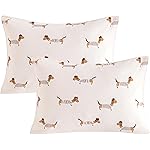 NTBAY 2 Pack 100% Natural Jersey Cotton Toddler Pillowcases, Super Soft and Breathable Travel Pillow Cases with Envelope Closure for Nursery, 13x18 Inches, Brown Dog