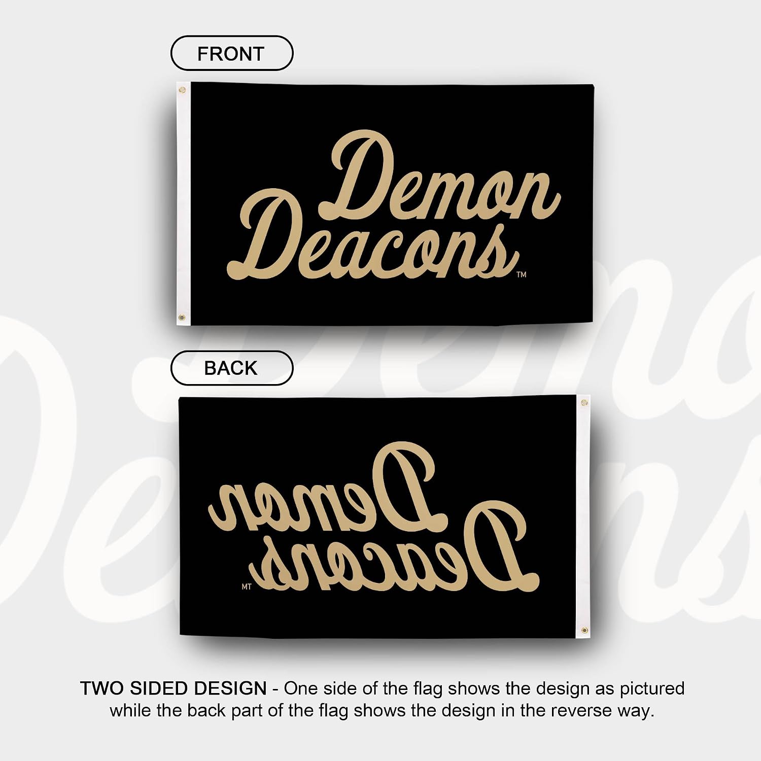 Desert Cactus Wake Forest University WFU Flag - 3 x 5 Feet Deacons Banner, Indoor/Outdoor Durable Fabric, 100% Polyester Design (Style 3)