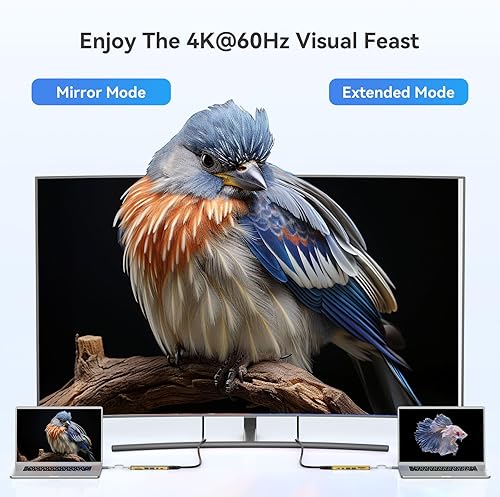 Vista 47 de Adaptador HDMI USB C Hub para MacBook Pro/Air, MOKiN 7 en 1 USB C Dongle con HDMI, lector de tarjetas SD/TF, puerto de datos USB C, 100 W PD y 2 USB