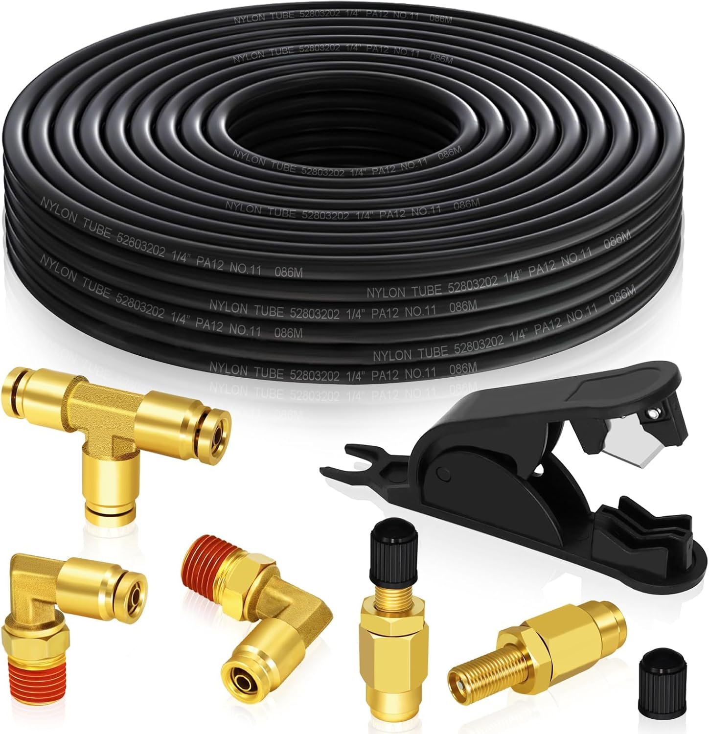 2 Air Suspension System Fittings 1/4" Air Hose Push In To 1/4" 3