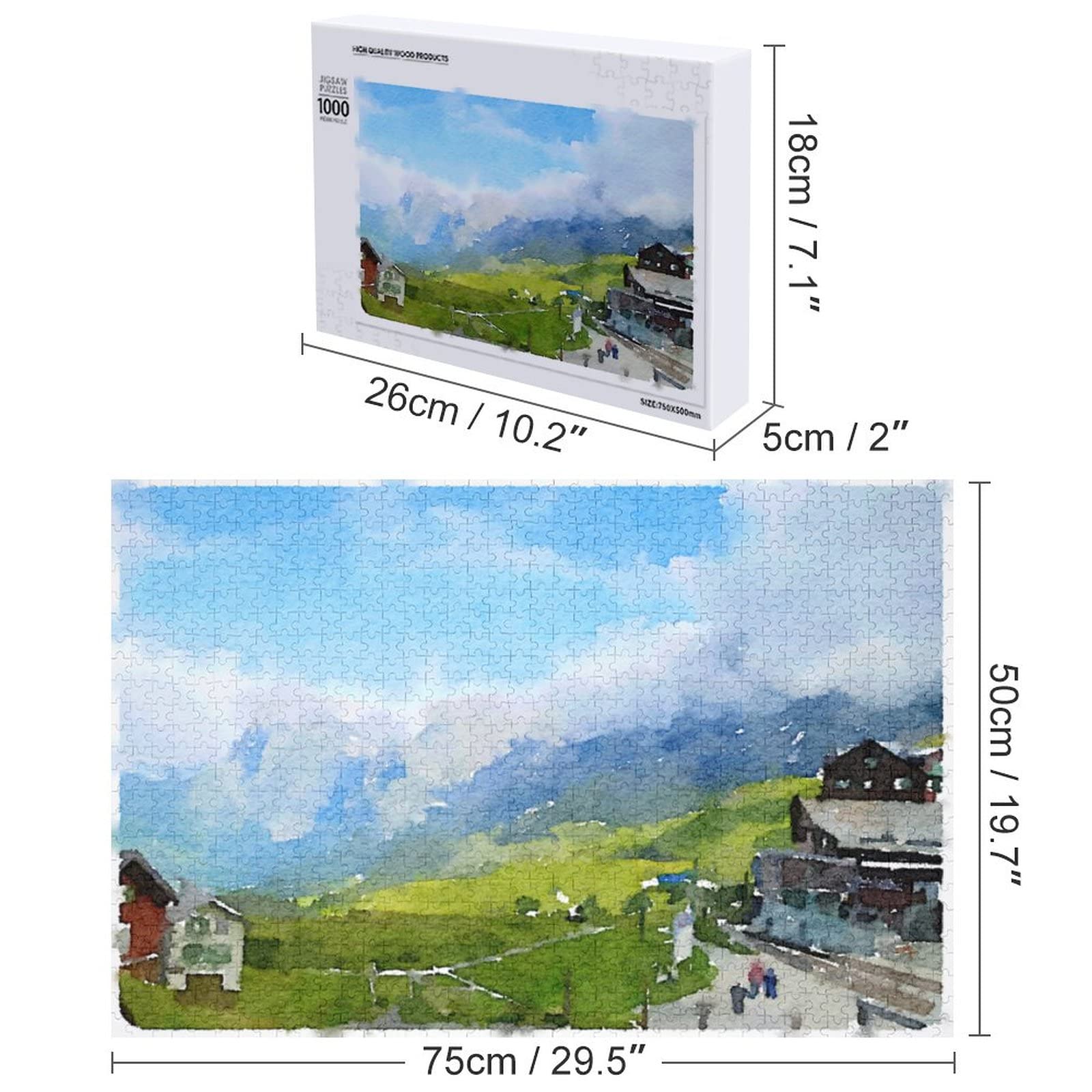 Amazon | 木製絵パズル 1000ピース ピース,スイスの美しい風景 パズル 