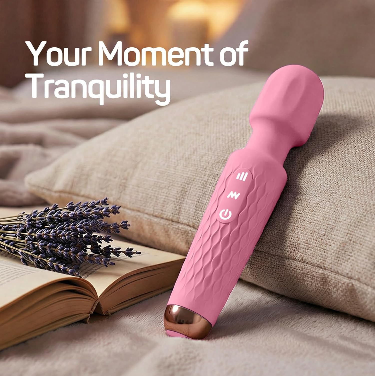 Rechargeable Cordless Percussion Massager, 20 Modes & 8 Speeds, Handheld Personal Massager for Neck, Back, Shoulder Muscle Relief, Quiet Ergonomic Design for Full Body Relaxation(Pink)