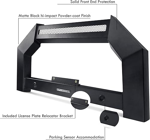 Miniatura 6 de Black Horse Armour Bull Bar - Placa antideslizante para Nissan Frontier-AB-NI25 2005-2021, color negro mate