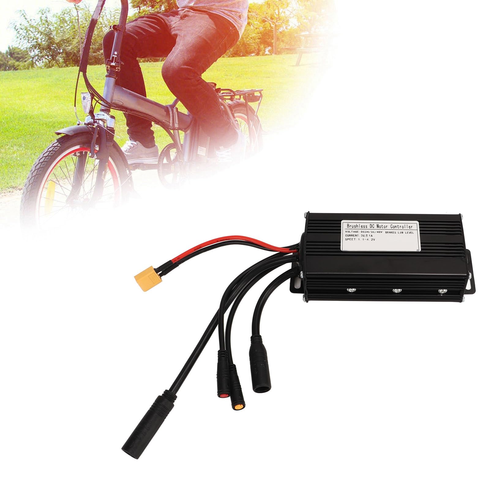 Electric Bike Controller 24V 36V 48V 26A - Sine Wave Waterproof DC Motor Control Box For E-Bikes & Scooters
