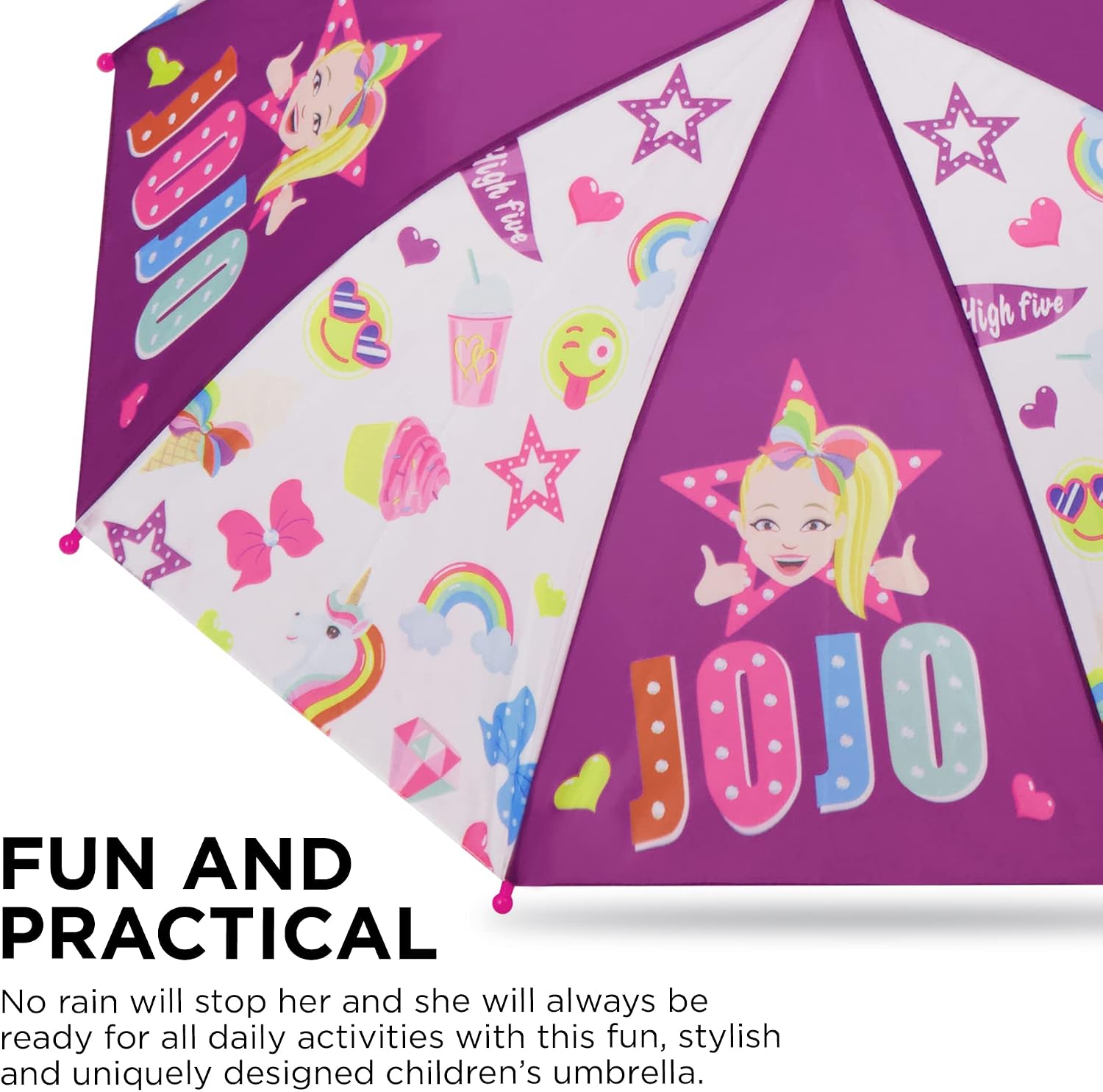 Nickelodeon Kids Umbrella And Poncho Raincoat Set, JoJo Siwa Rain Wear For Girls Ages 4-7