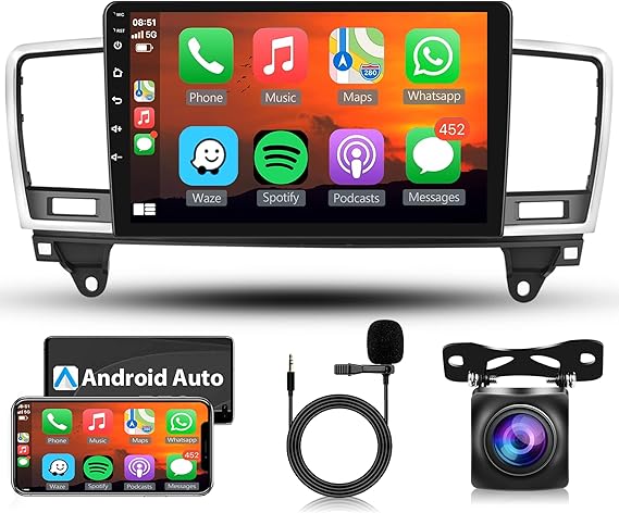 android car stereo for benz m class w166 ml 2011 2015 with apple carplay rimoody 9 inch touch screen car radio with gps navigation bluetooth fm hifi