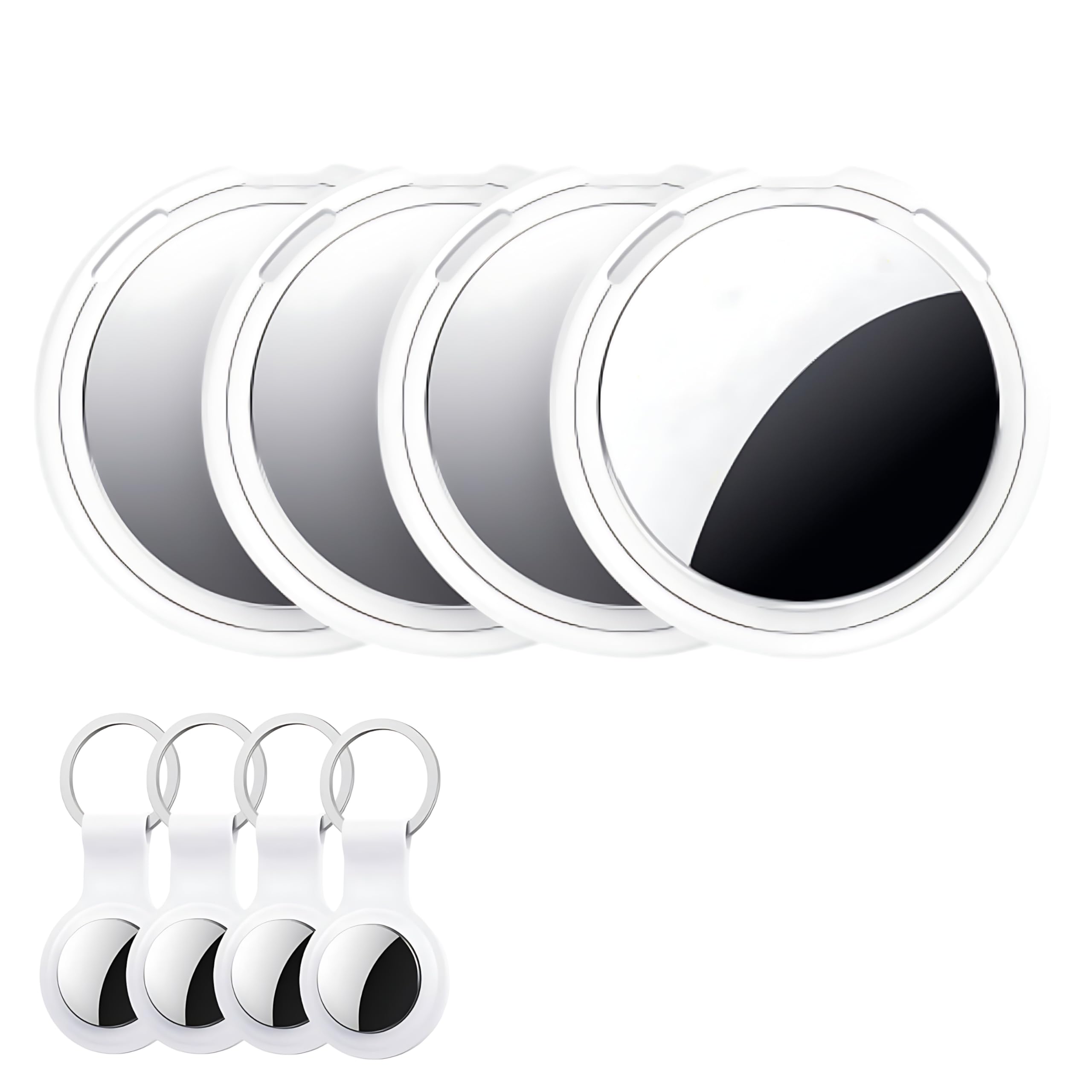 4er Pack Air Tracker Smart Tag Schlüsselfinder [Apple MFi-zertifiziert] Kompatibel mit Apple Wo ist (Nur iOS)Bluetooth wasserdicht Geldbörse Koffer Gepäck Haustier ohne Abo mit Austauschbarer Batterie