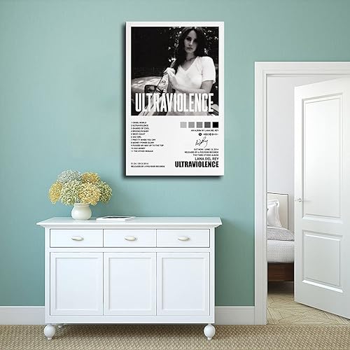 Miniatura 4 de TUBALU Póster de Lana Del Rey para cubierta de álbum de ultraviolencia, pósteres de pared para decoración de habitación, estética, sin marco 12 x 18