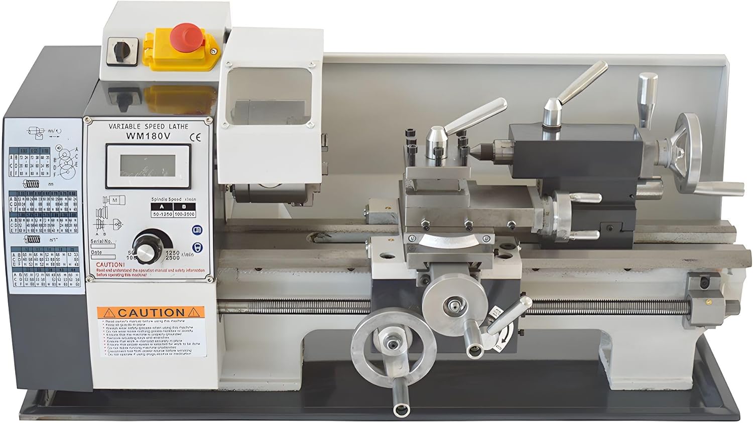 110V 600W 7"x12" Precision Mini Teaching Metal Lathe WM180V 10-44T.P.I Inch Thread Metal Bench Lathe