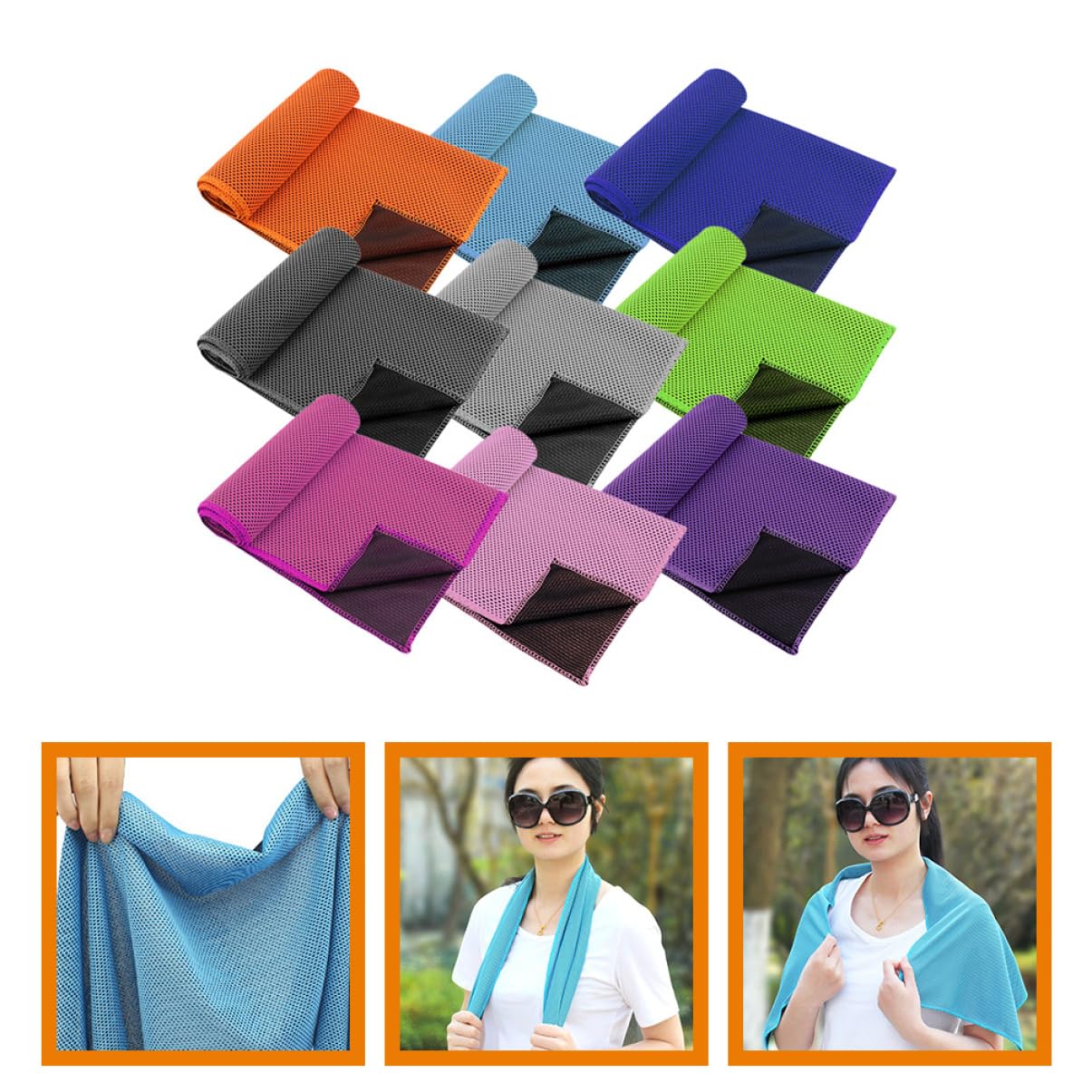 BESTonZON 9pezzi Asciugamano Sportivo Rinfrescante Asciugamano Per Sudore Da Palestra Per Yoga e Fitness Per Viaggi e Sport