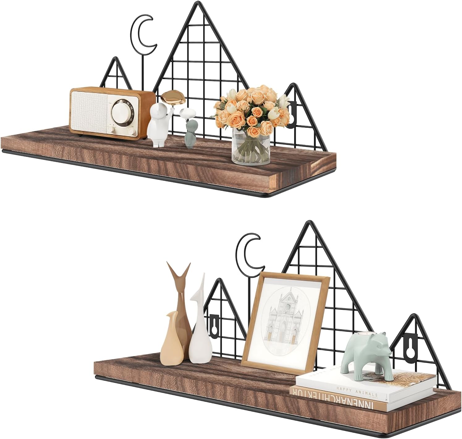Amazon.com: Wtrgas Floating Wall Shelves Set of 2, The Artistic ...