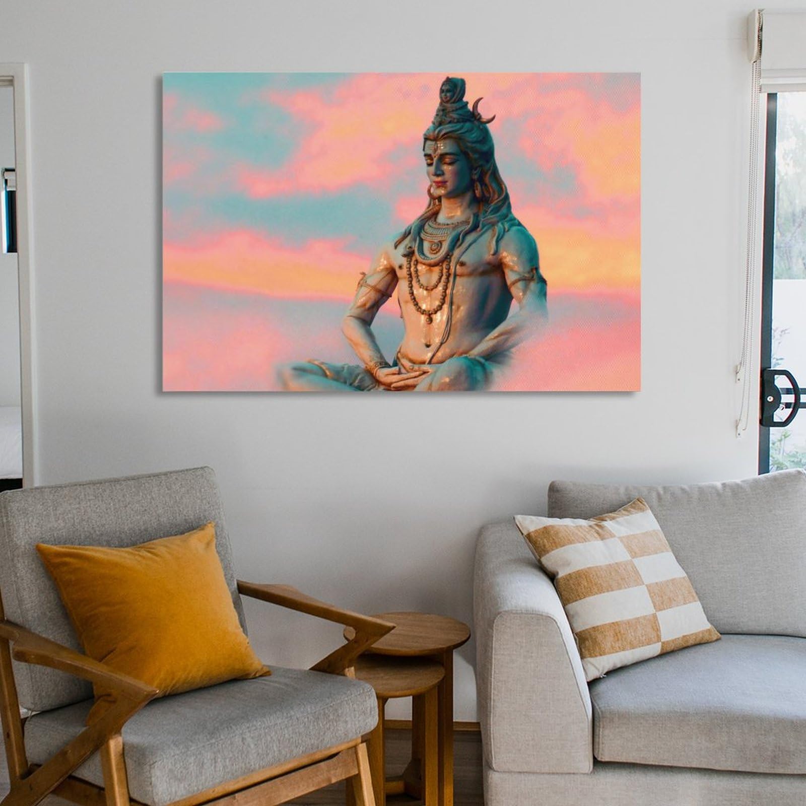 Amazon.co.jp: シヴァ神の宗教キャンバス絵画ヒンドゥー教の神々の