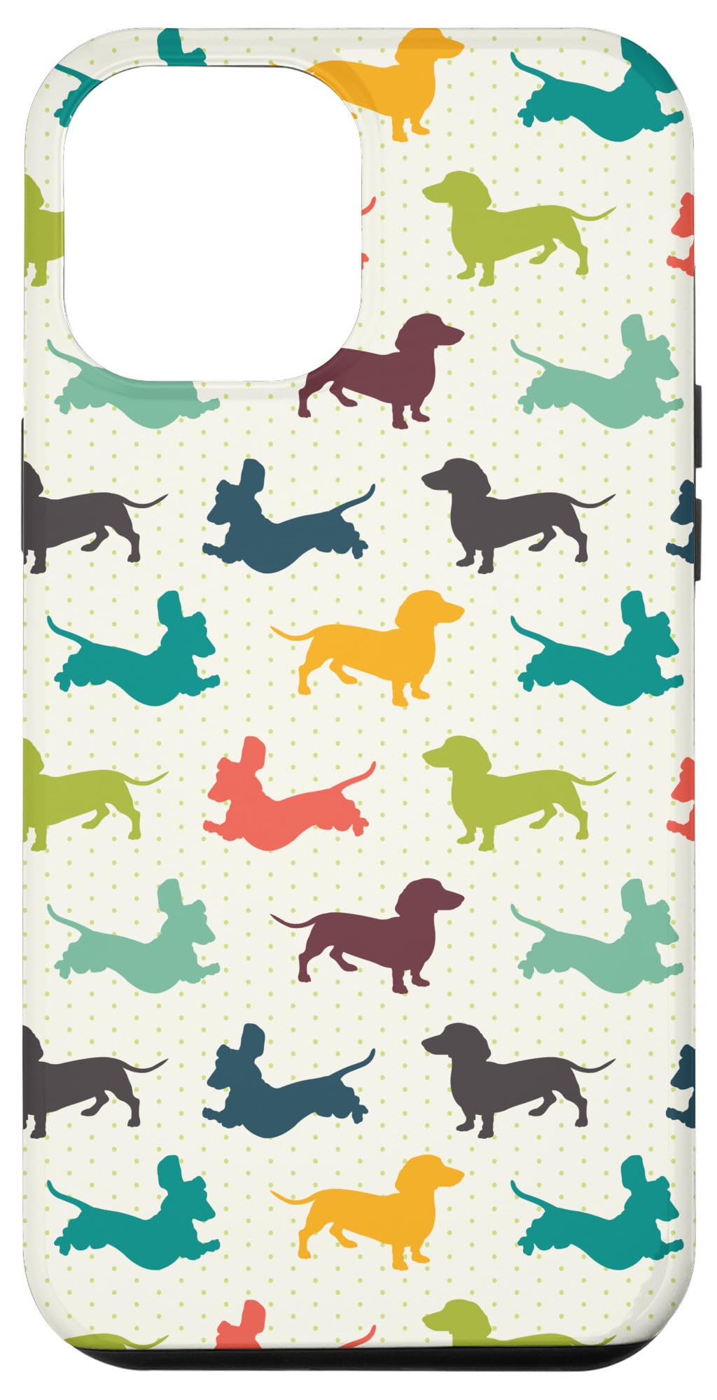 Cute Funny Jumping Multicolor Dachshund Lover Pattern Case for iPhone 12 Pro Max