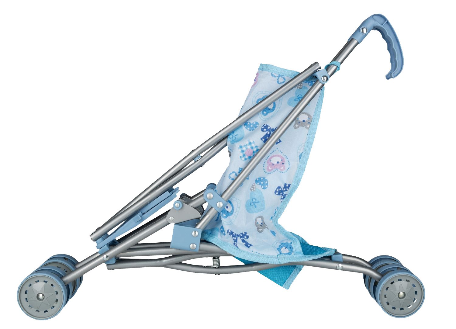 Idena 40069 - Bambola Buggy Orso Pieghevole Motivo, Blu