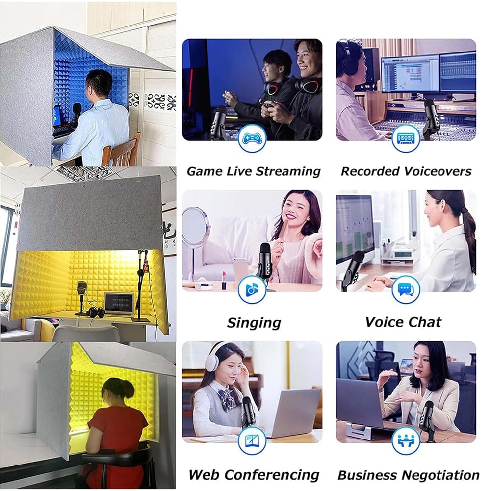 Cabina di registrazione musicale portatile Microfono Isolamento Shield Cube per Music Studio Rap Recording