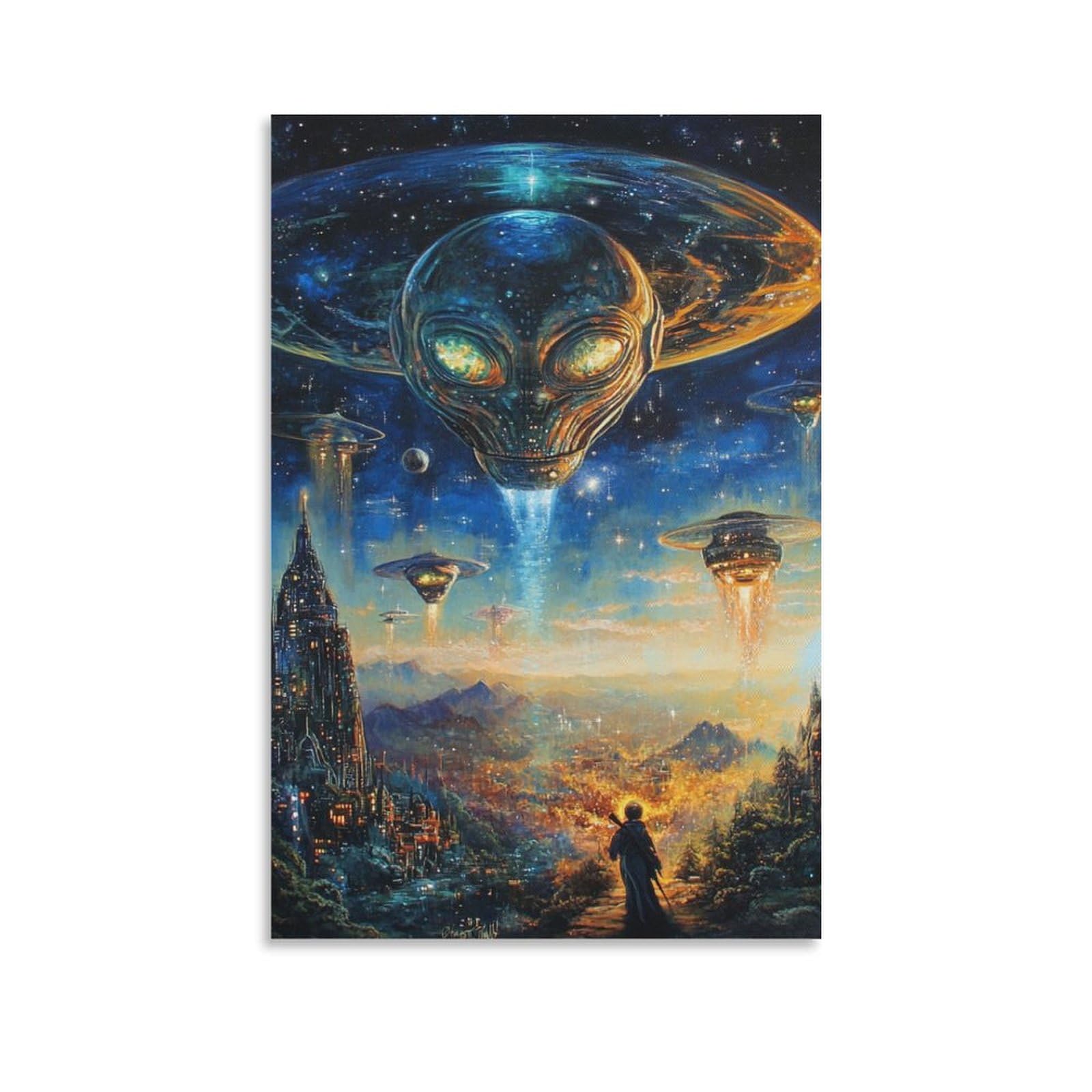 Impression sur toile extraterrestre décoration murale grand format
