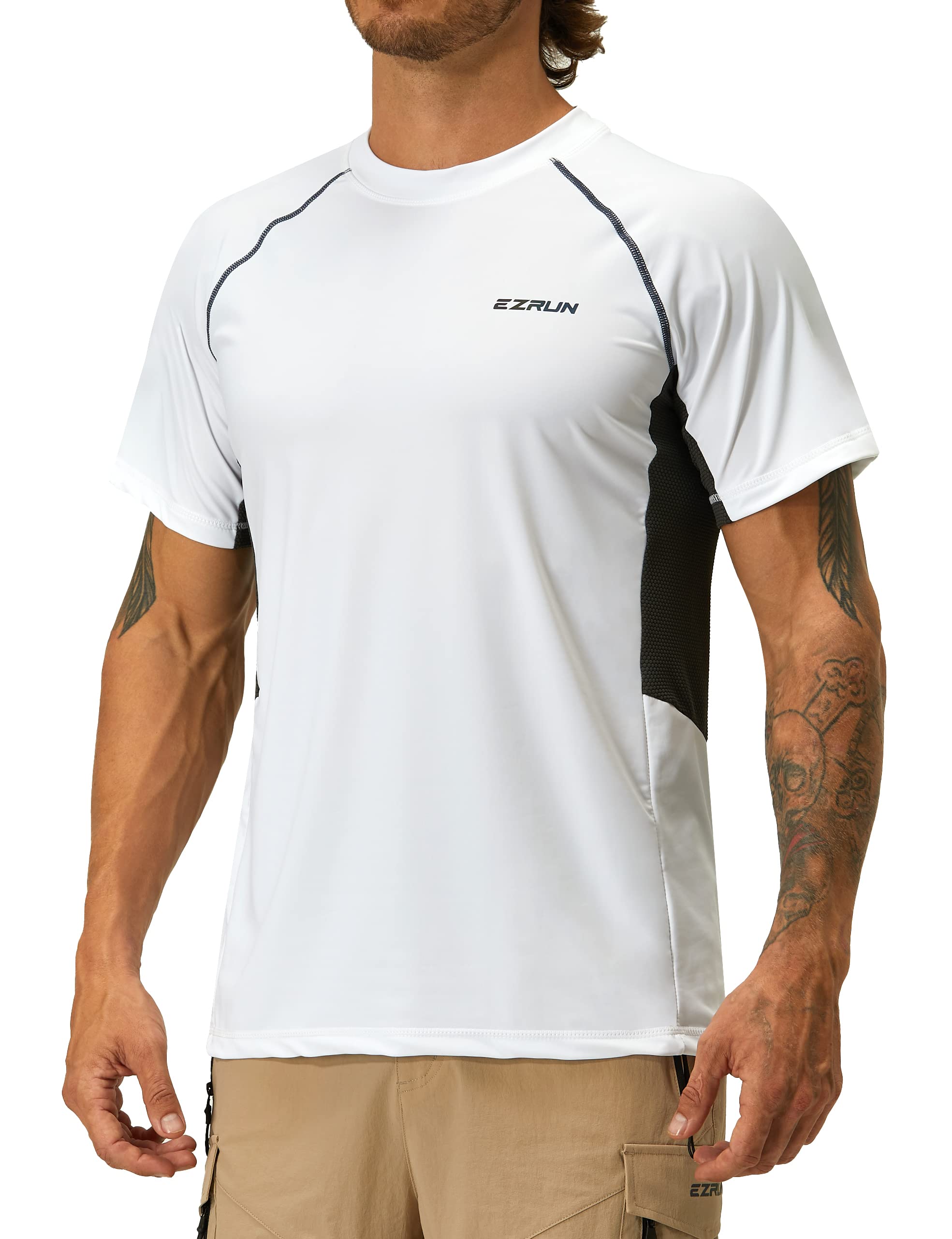 Men's Rash Guard Swim Shirts Summer UPF 50+ UV Sun Protection Quick Dry Beach Fishing Water Shirts T Shirts for Men