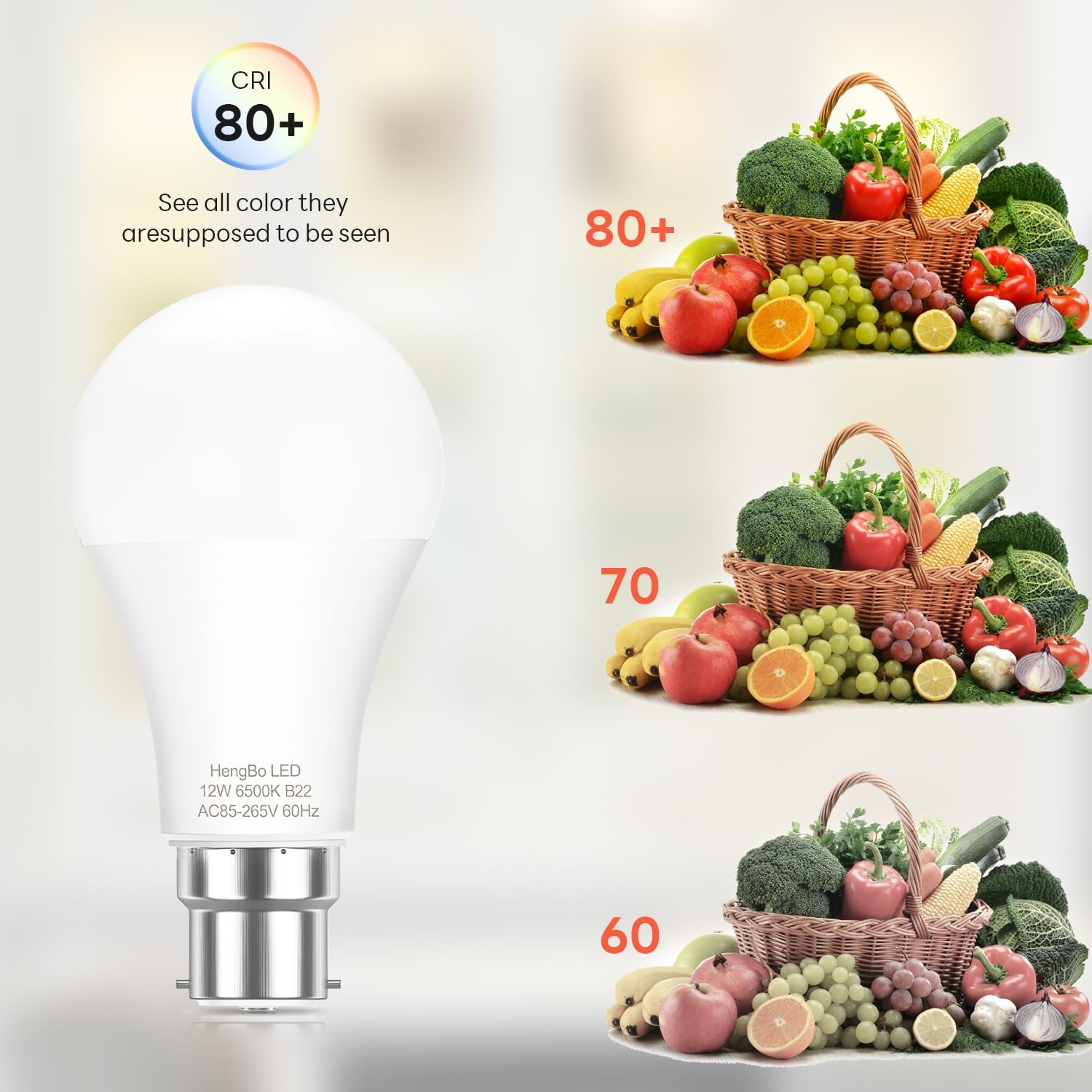 Bayonet Bulbs, 12W Equivalent 100W Halogen, 1200Lm, 6500K Daylight White 4-Pack