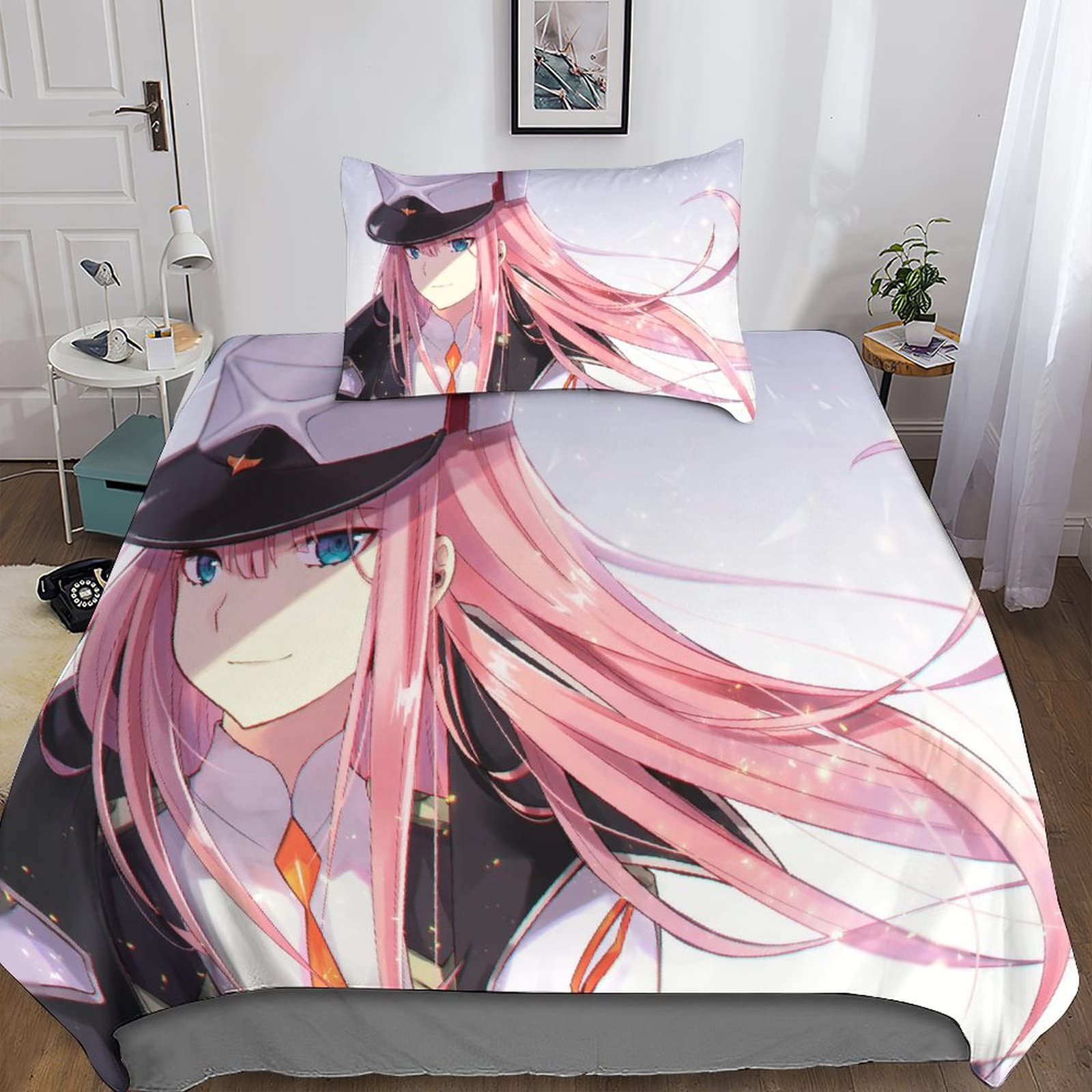 Housse de couette FRANXX imprimée 3D idéale pour relooker une chambre d'adolescent adepte d'anime