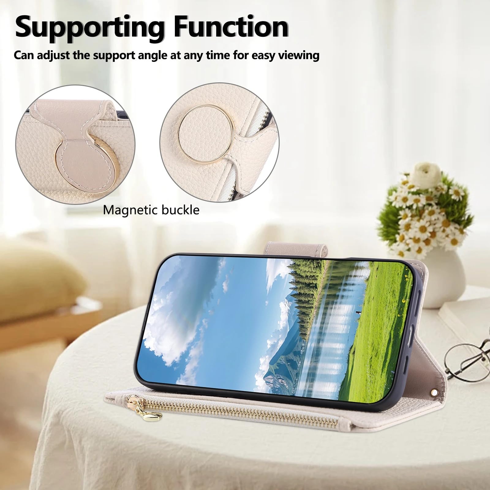 Etui na telefon z zamkiem błyskawicznym i paskiem na ramię do Samsunga A36 A56 A16 A26 A06, Galaxy A05 A35 A55 A24 A34 A54 A25 A15 A14 A33 A53 A52 (do Galaxy A35/czerwony)