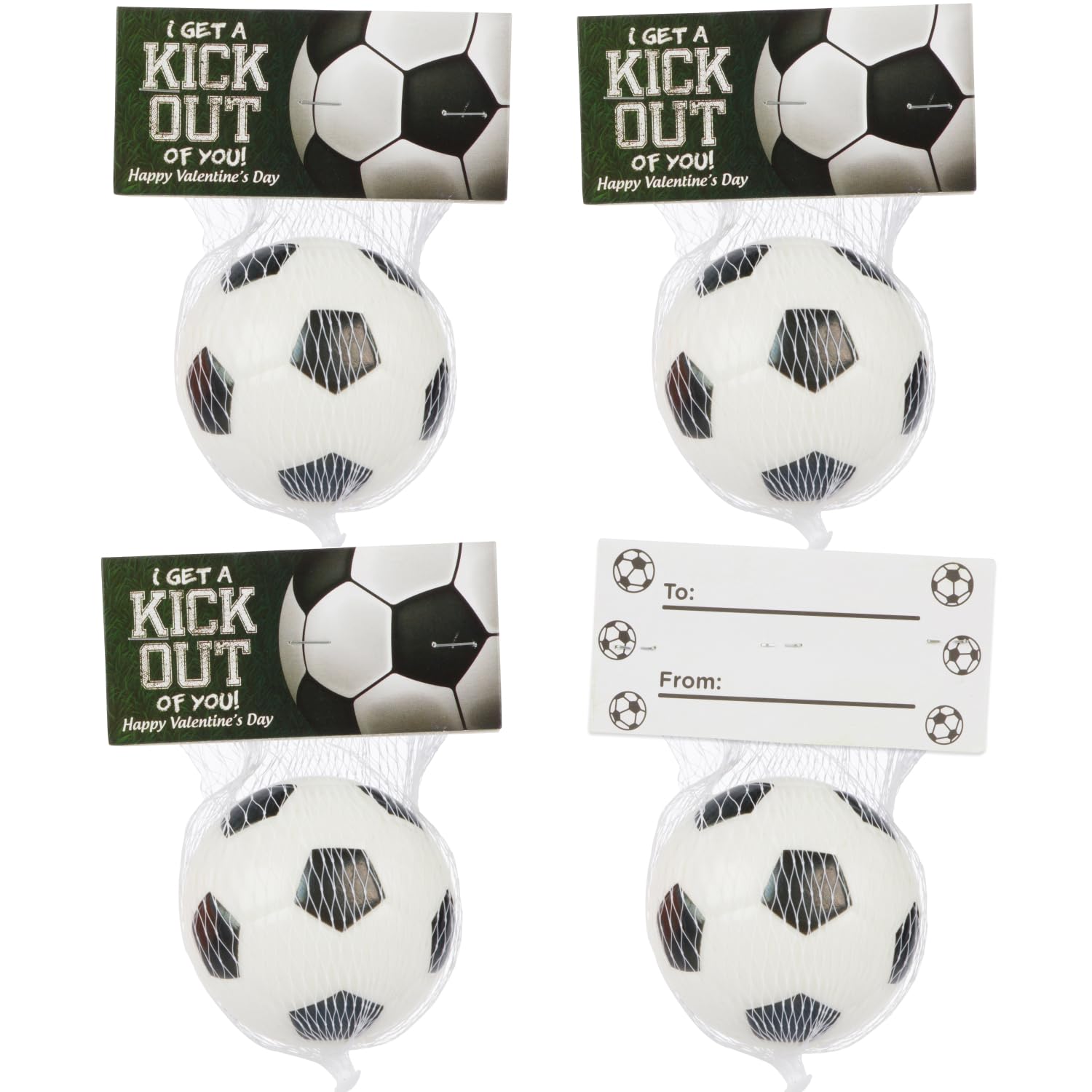 Funeta Soccer Sports Ball Valentines - Valentine's Day Cards for Kids' School Classroom - Valentine's Day Gifts for Kids Class Exchange