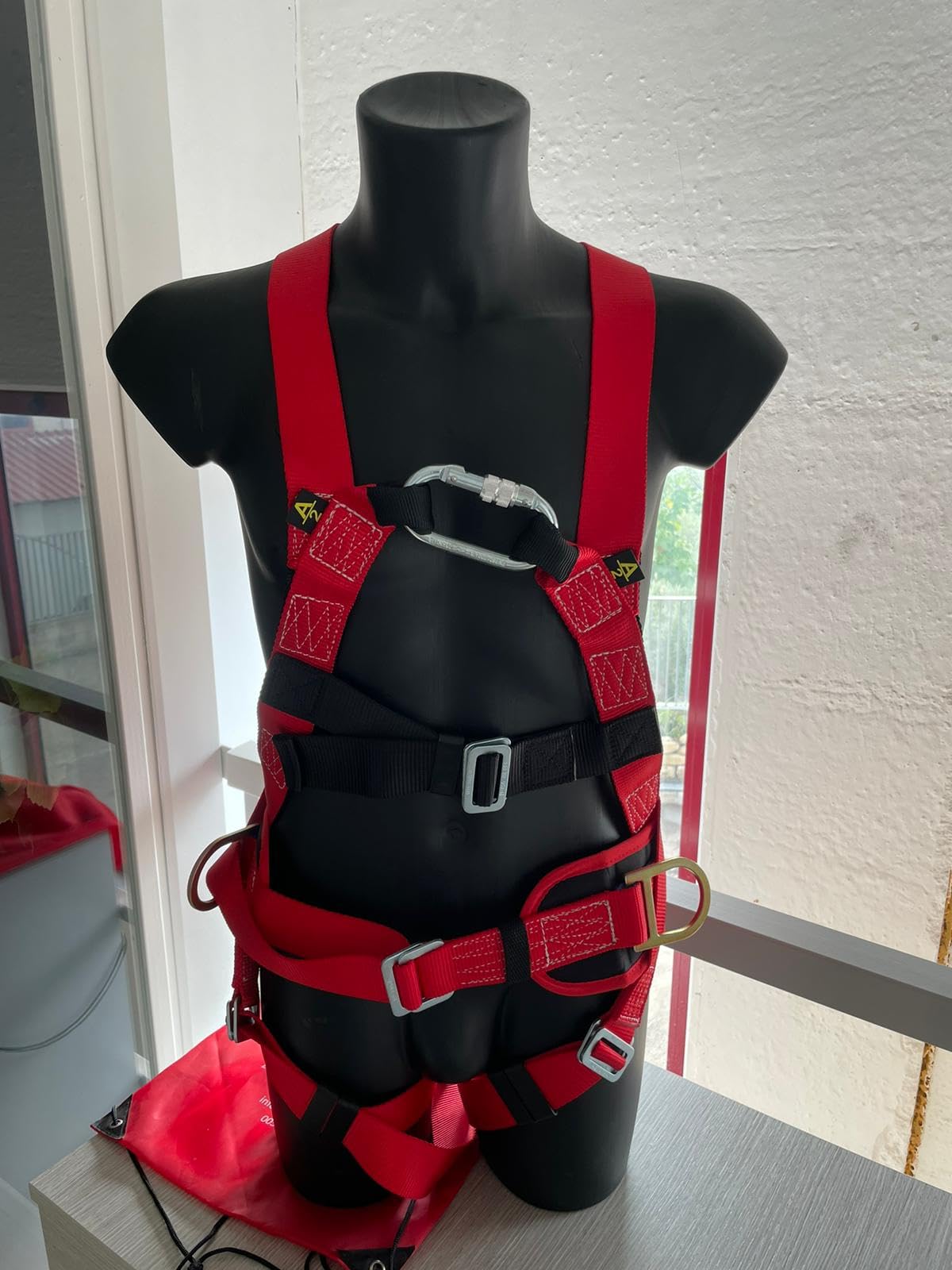 Harnais anti-chute + ceinture de positionnement, MIRA 16A Certification CE Harnais de sécurité anti-chute réglable rembourré, ceinture de sécurité travail Libération rapide