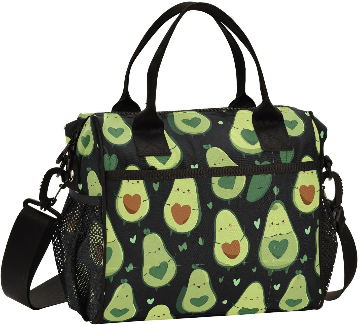 Aslsiy Cute Pattern Avocado Lunch Bag for Girls Boys Kids Insulated Lunch Bags Women Tote Bag for Office School M