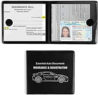 UYYE 2-Pack Car Registration & Insurance Card Holder - Compact Glove Box Organizer for Documents, License & Toll Passes