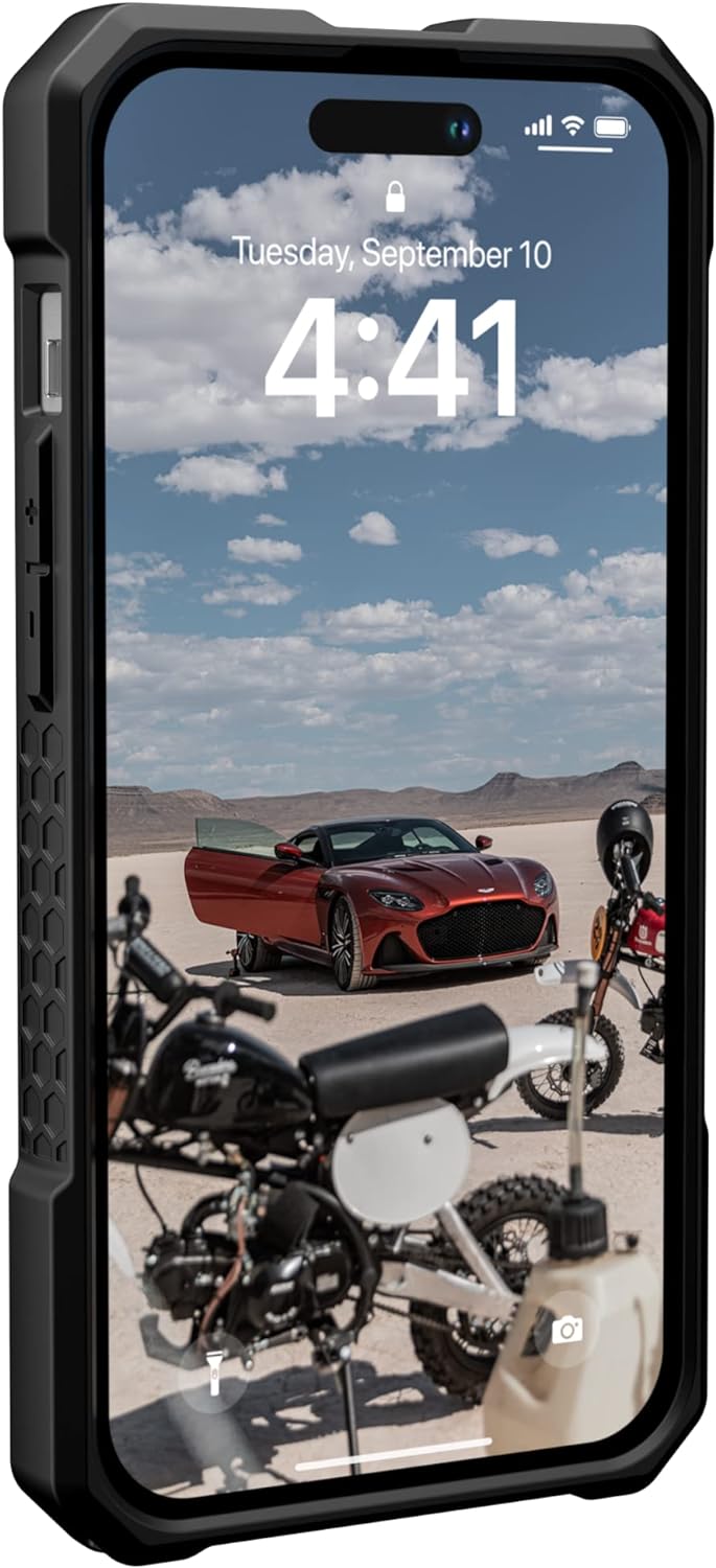 URBAN ARMOR GEAR UAG Designed for iPhone 14 Pro Case Kevlar Black 6.1" Monarch Pro Built-in Magnet Compatible with MagSafe Charging Rugged Shockproof Dropproof Premium Protective Cover